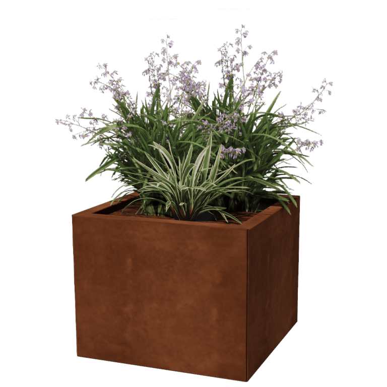 Fioriera in acciaio Corten - Quadrato - 50 x 50 cm