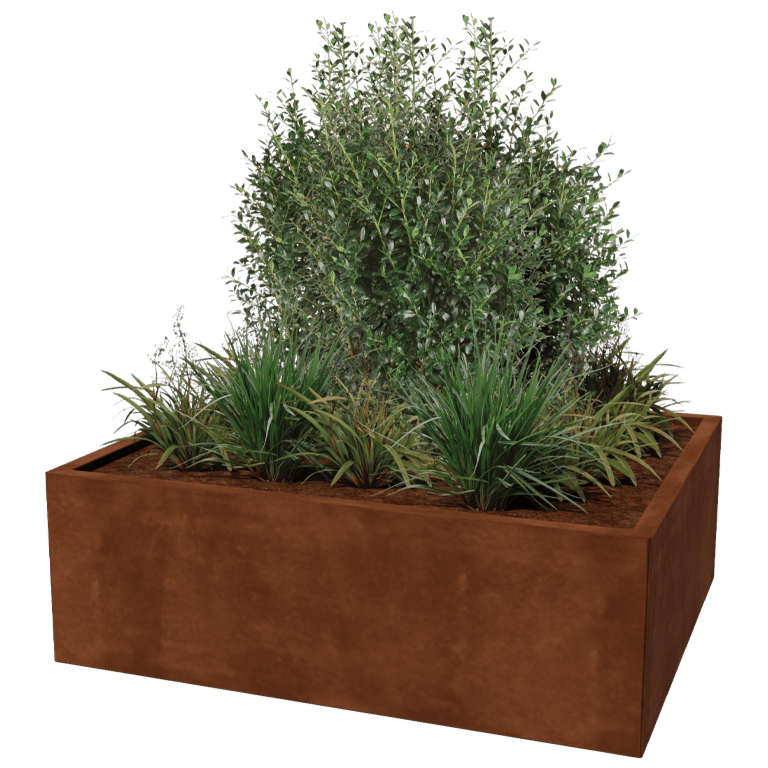 Fioriera in acciaio Corten - Rettangolo - 100 x 120 cm