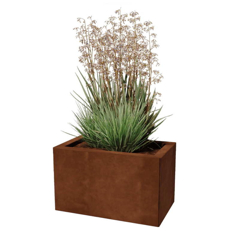 Fioriera in acciaio Corten - Rettangolo - 30 x 50 cm