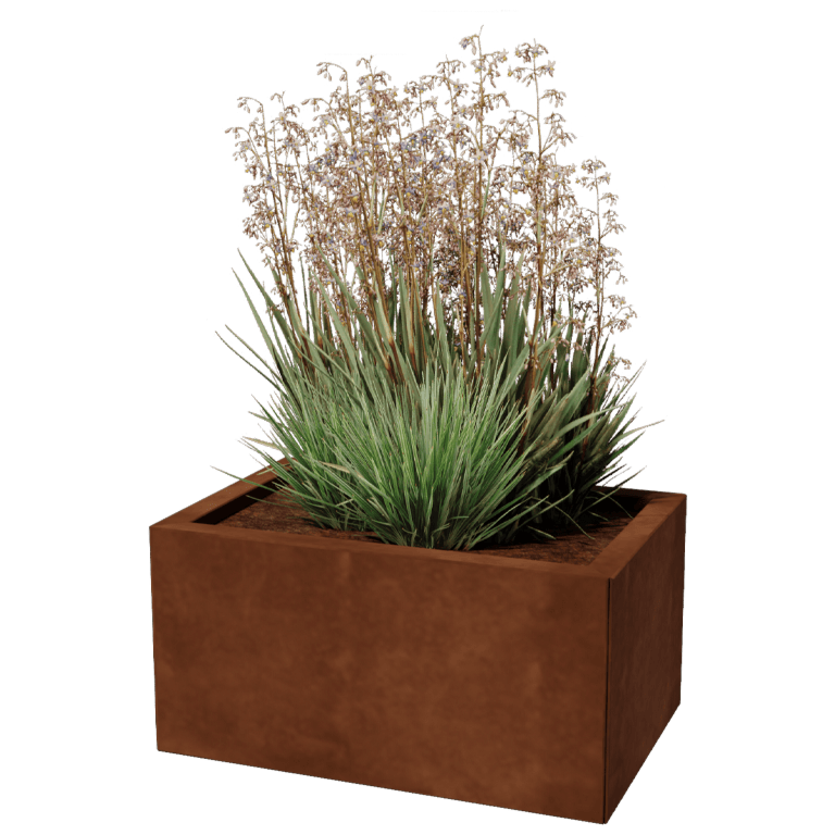 Fioriera in acciaio Corten - Rettangolo - 40 x 60 cm
