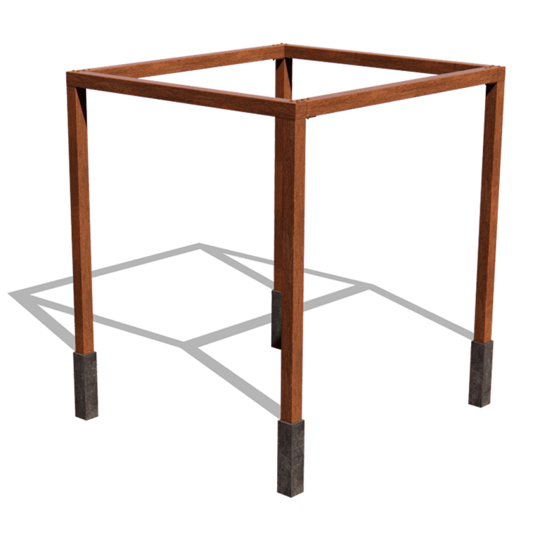 Pergola in acciaio corten - Quadrata - 274 x 250 x 230 cm