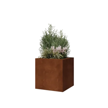 Fioriera in acciaio corten - Quadrato - 50 x 50 x 50 cm - Senza piastra di base