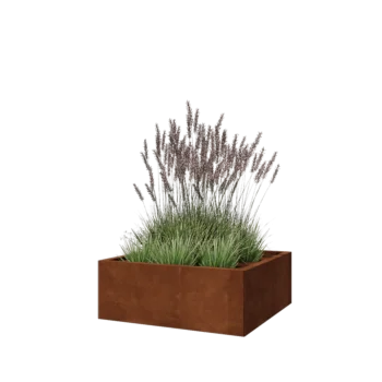 Fioriera in acciaio corten - Quadrato - 80 x 80 x 30 cm - Senza piastra di base