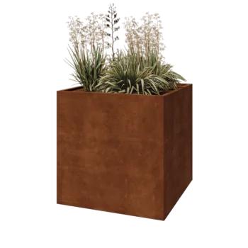 Fioriera in acciaio corten - Quadrato - 100 x 100 x 100 cm - Senza piastra di base