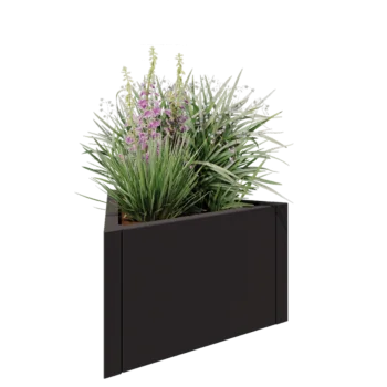 Fioriera in acciaio - Triangolo equilatero - 70,6 x 61 x 40 cm - RAL7016 opaco (grigio antracite) - Senza piastra di base