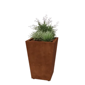 Fioriera in acciaio corten - Cono - 60 x 60 x 81,5 cm - Saldato - Con piastra di base