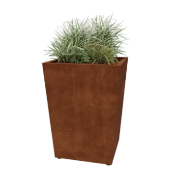 Fioriera in acciaio corten - Cono - 80 x 80 x 101,5 cm - Saldato - Con piastra di base