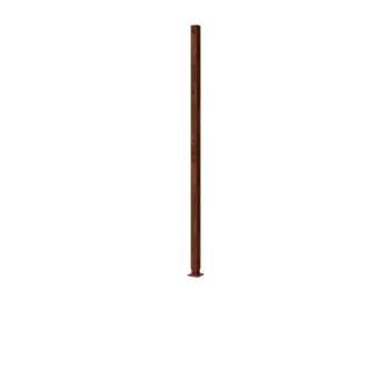 Recinzione in acciaio corten H - Palo intermedio con piastra di base - 190 x 6 x 6 cm - Per 4x Panello 47,5 cm