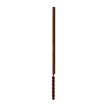 Recinzione in acciaio corten H - Palo finale con picchetto di fissagio - 190 x 6 x 6 cm - Per 4x Panello 47,5 cm
