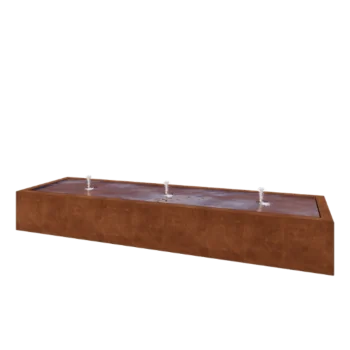 Fontana in acciaio corten - Lyra - 300 x 80 x 40 cm - Con Illuminazione LED
