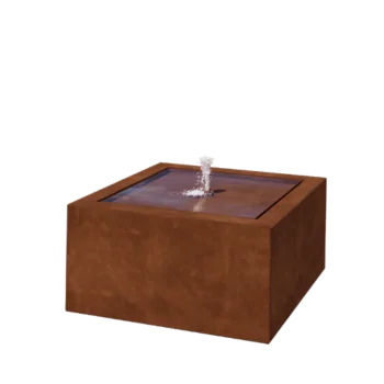Fontana in acciaio corten - Lyra - 80 x 80 x 40 cm - Senza Illuminazione LED