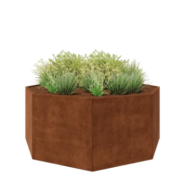 Fioriera in acciaio corten - Ottagono - 241,4 x 241,4 x 100 cm - Senza piastra di base