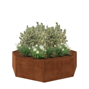Fioriera in acciaio corten - Ottagono - 241,4 x 241,4 x 60 cm - Senza piastra di base