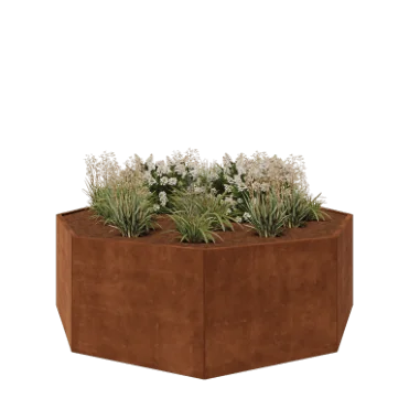 Fioriera in acciaio corten - Ottagono - 241,4 x 241,4 x 80 cm - Senza piastra di base