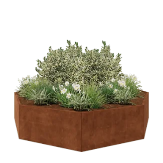 Fioriera in acciaio corten - Ottagono - 289,7 x 289,7 x 60 cm - Senza piastra di base