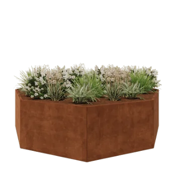 Fioriera in acciaio corten - Ottagono - 289,7 x 289,7 x 80 cm - Senza piastra di base