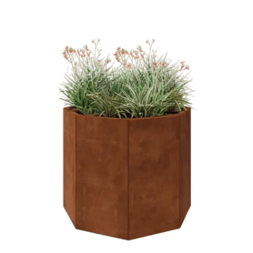 Fioriera in acciaio corten - Ottagono - 96,6 x 96,6 x 80 cm - Senza piastra di base