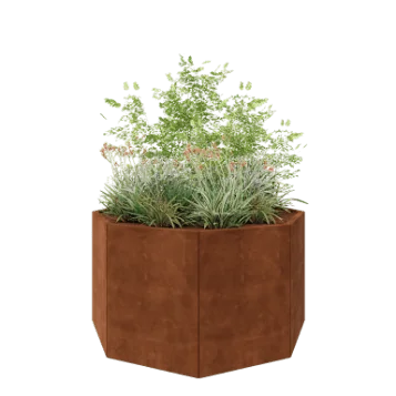 Fioriera in acciaio corten - Ottagono - 144,9 x 144,9 x 80 cm - Senza piastra di base