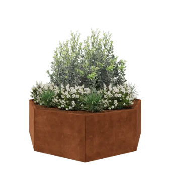 Fioriera in acciaio corten - Ottagono - 193,1 x 193,1 x 60 cm - Senza piastra di base