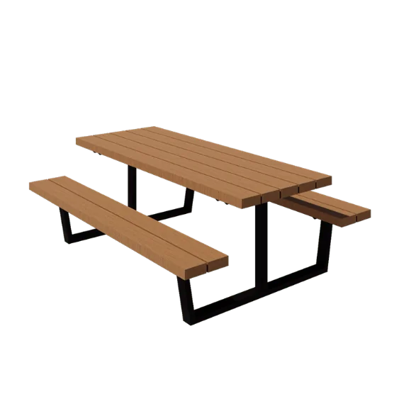 Tavolo da picnic in acciaio - Georgia M - 200 x 163 x 75 cm - Con legno di Douglas