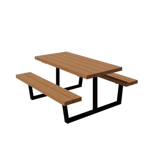 Tavolo da picnic in acciaio - Georgia S - 160 x 163 x 75 cm - Con legno di Douglas