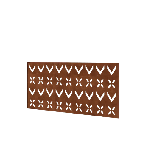 Recinzione in acciaio corten H - Panello V - 120 x 63,3 cm