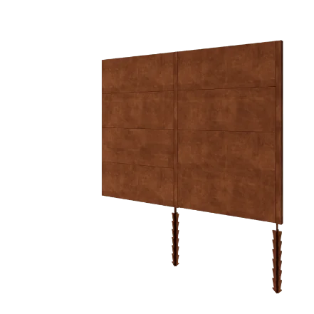 Recinzione in acciaio corten H4 - Set completo - 252 x 6 x 190 cm