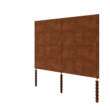 Recinzione in acciaio corten H4 - Set completo - 258 x 6 x 190 cm