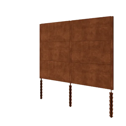 Recinzione in acciaio corten H3 - Set completo - 258 x 6 x 190 cm