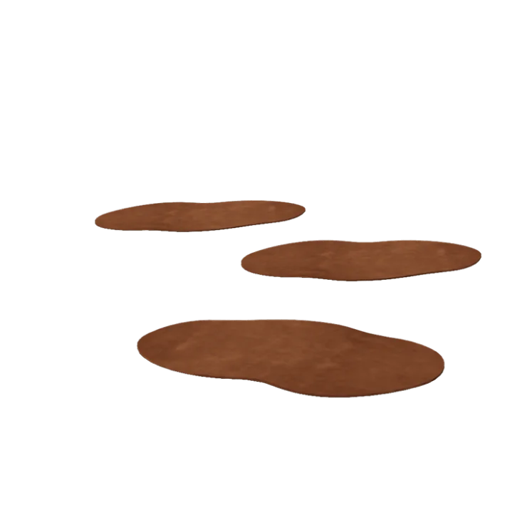 Passo giapponese in acciaio corten - Organico - 50 x 25 cm