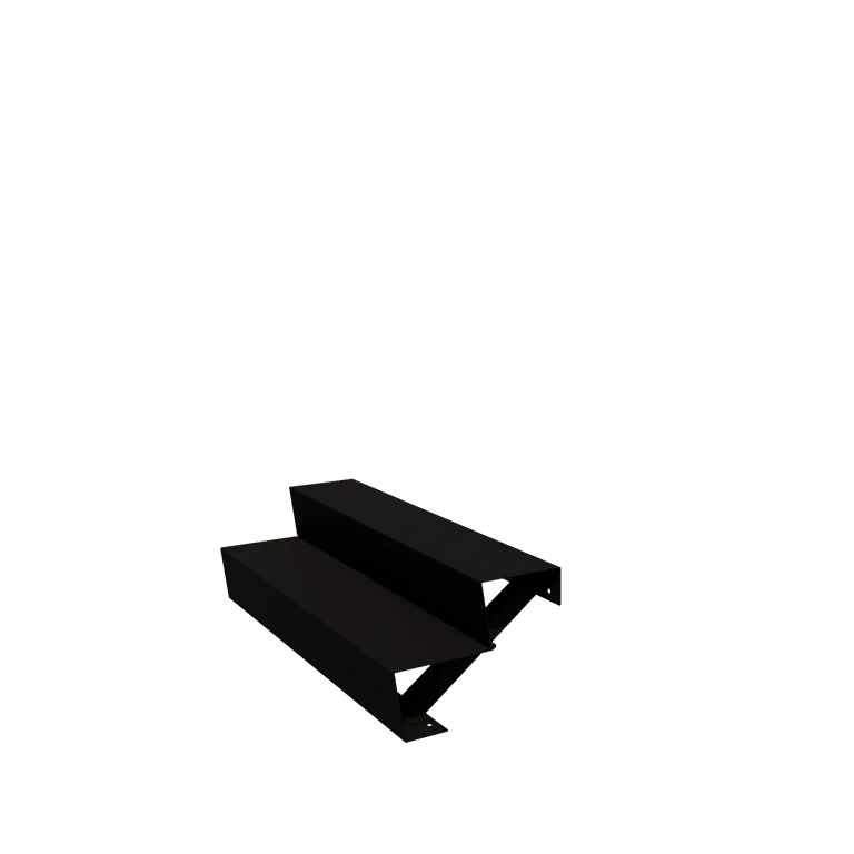 Scala da giardino in acciaio - 2-gradinie - 48 x 120 x 34 cm - RAL9005 opaco (nero)