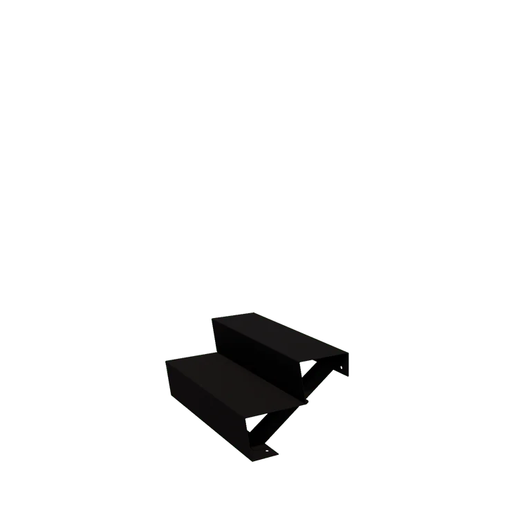 Scala da giardino in acciaio - 2-gradinie - 48 x 80 x 34 cm - RAL9005 opaco (nero)