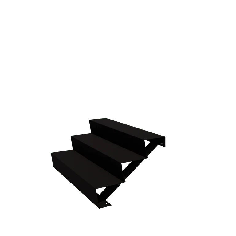Scala da giardino in acciaio - 3-gradinie - 72 x 120 x 51 cm - RAL9005 opaco (nero)