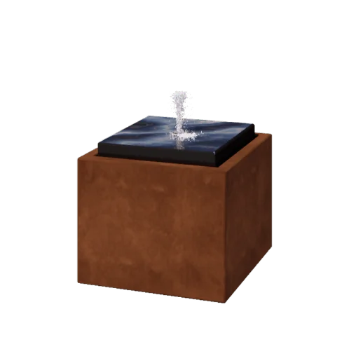 Fontana in acciaio corten - Orin - 50 x 50 x 40 cm - Senza Illuminazione LED