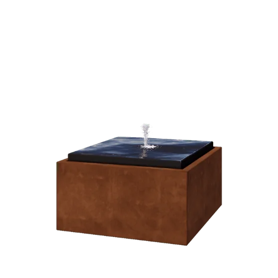 Fontana in acciaio corten - Orin - 80 x 80 x 40 cm - Senza Illuminazione LED