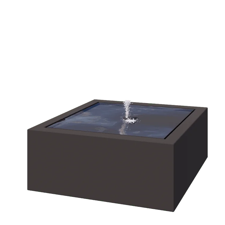 Fontana in alluminio - Lyra - 100 x 100 x 40 cm - RAL7016 opaco (grigio antracite) - Con Illuminazione LED