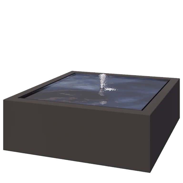 Fontana in alluminio - Lyra - 120 x 120 x 40 cm - Altri colori RAL - Con Illuminazione LED