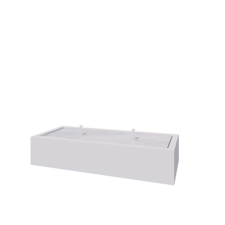 Fontana in alluminio - Lyra - 200 x 80 x 40 cm - RAL9010 opaco (bianco) - Con Illuminazione LED